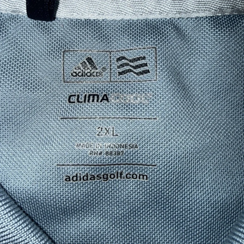 Men's Adidas Long Sleeve Climacool Polo Shirt Golf Top Blue Size XXL